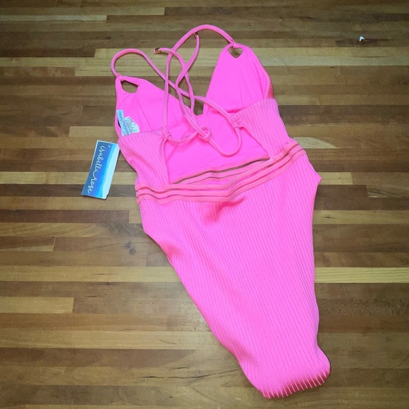 Isabella Rose Queensland High Leg One Piece Swimsuit Pink, Small - Picture 5 of 9